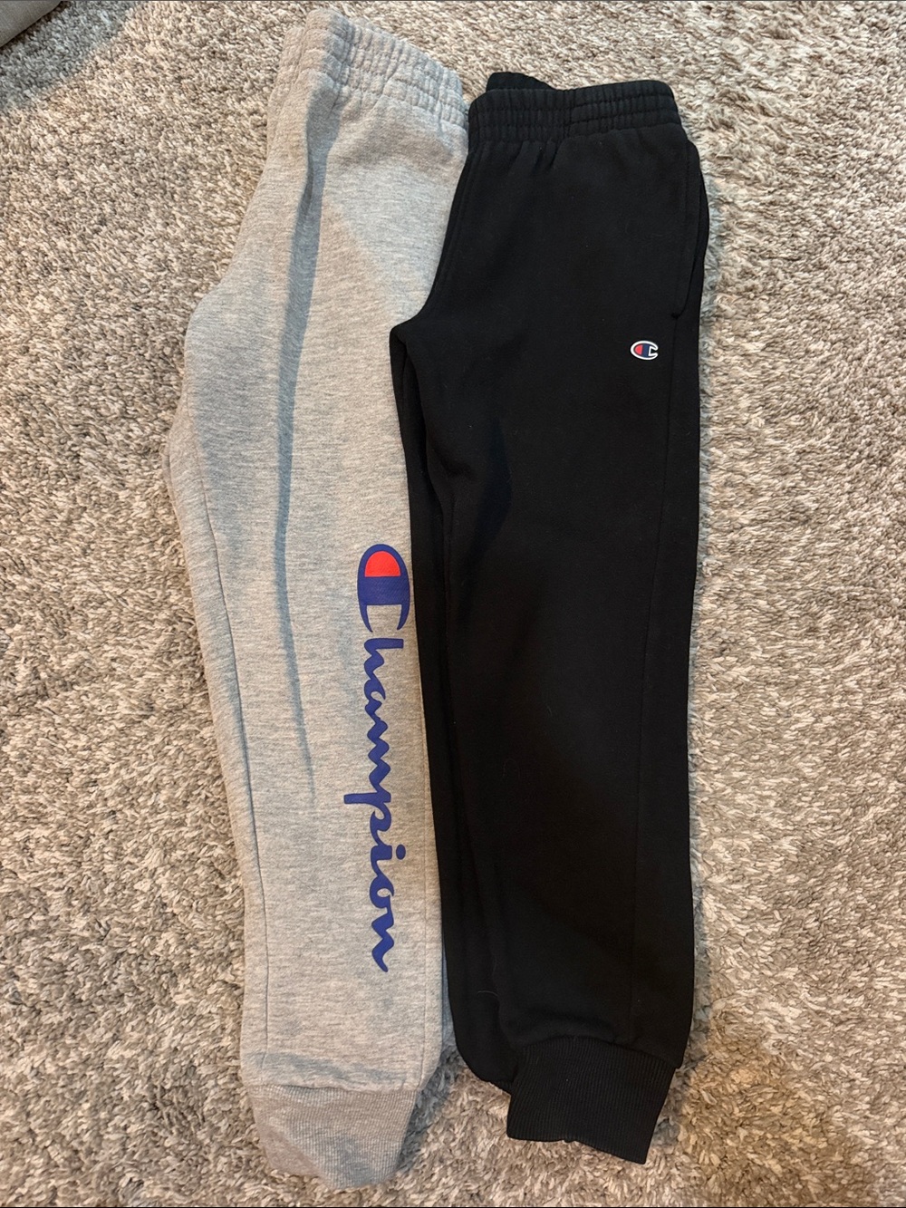 Champion Kids Two-Pack Joggers in Gray & Black with Logo